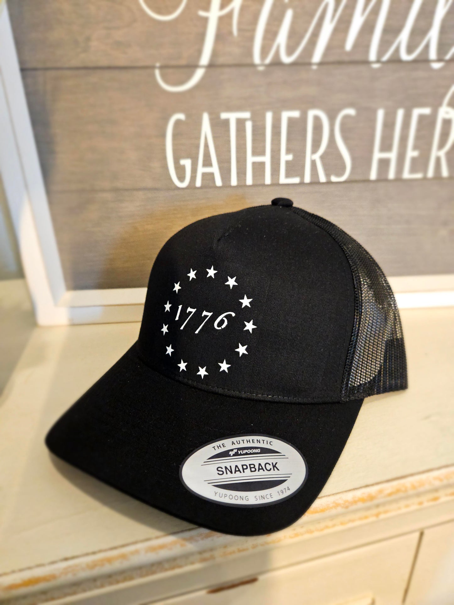 Black 1776 snapback