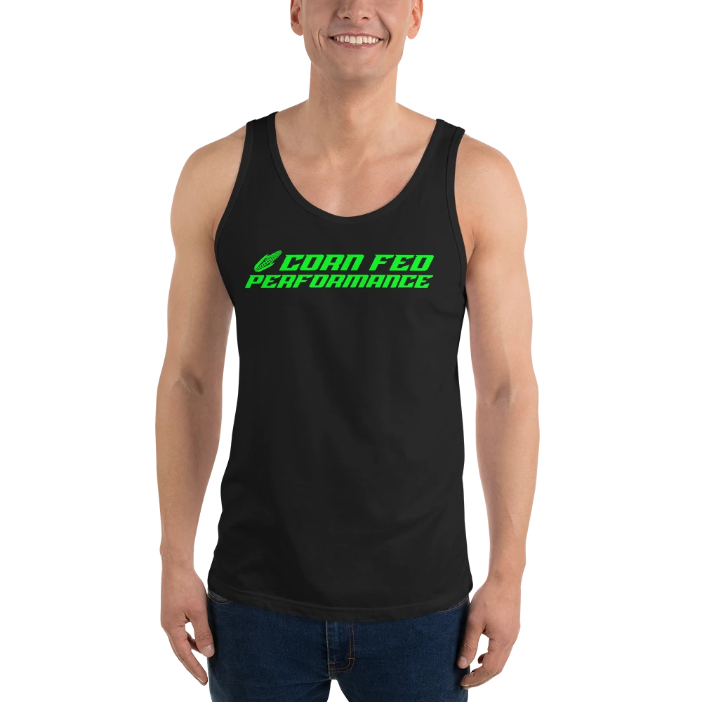 Men's tank top with bright green print