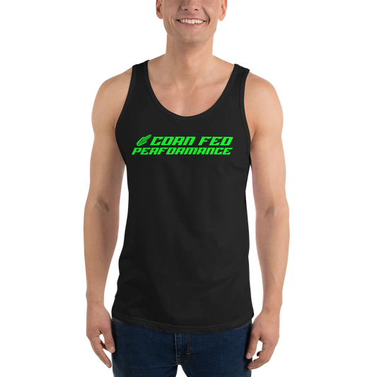 Men's tank top with bright green print