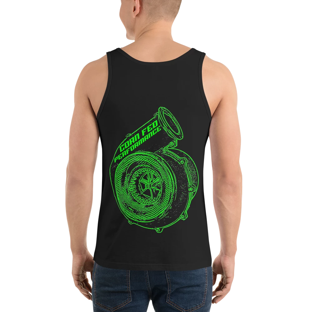 Men's tank top with bright green print