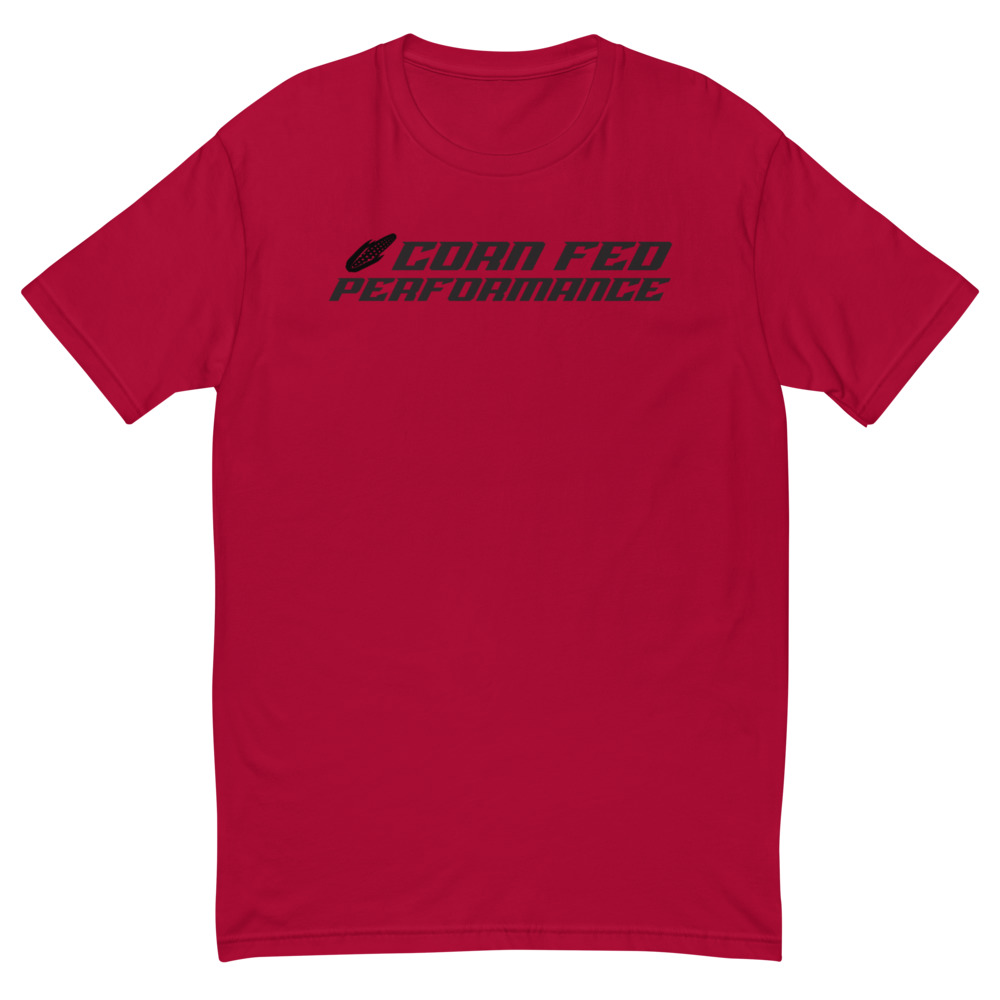 Men's short sleeve  red Corn Fed Performance shirt