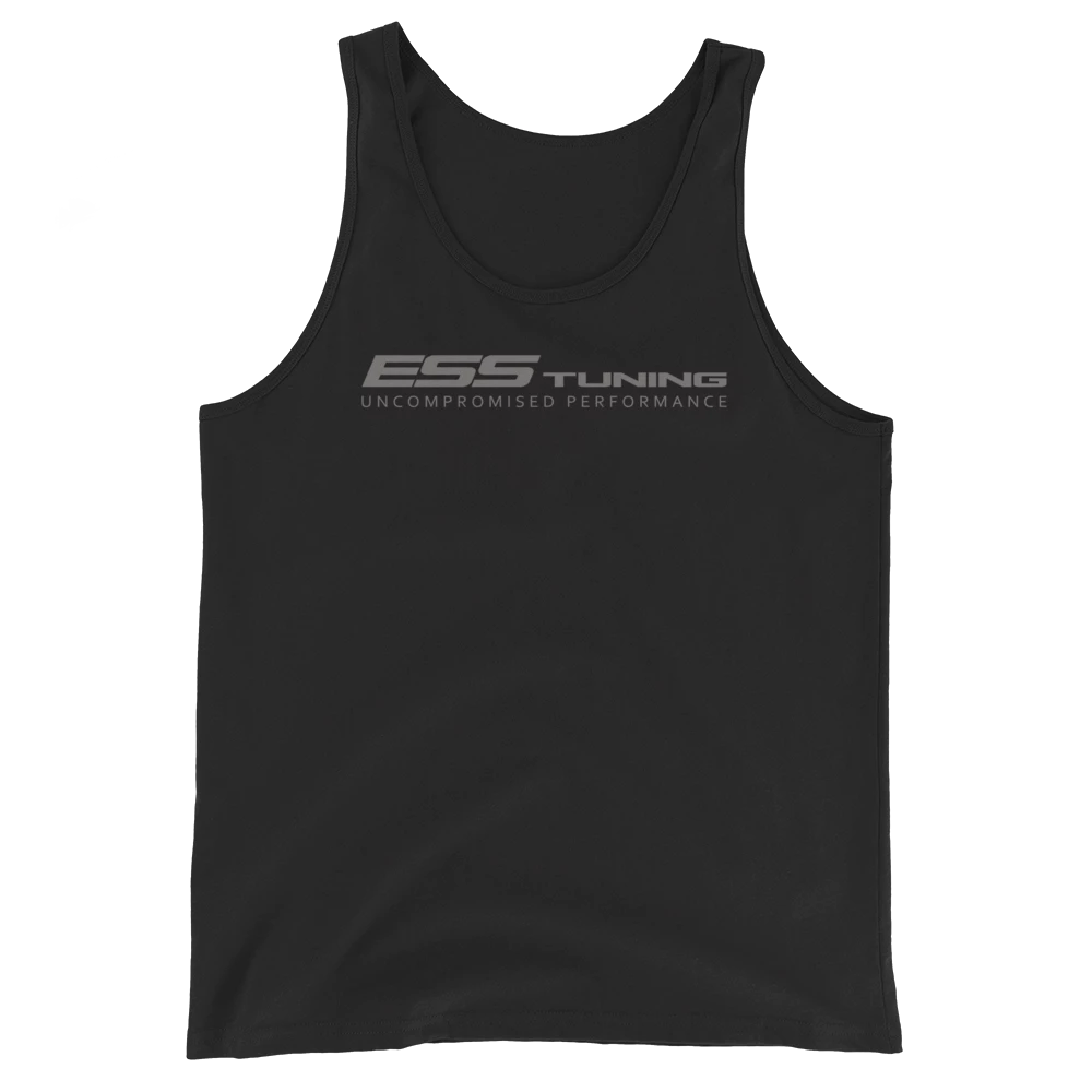 Men's BLACK tank top with grey print