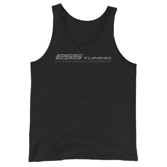 Men's BLACK tank top with grey print