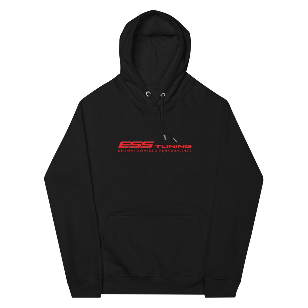 Men and Women's Black ESS Pullover Hoodie W Red Decal