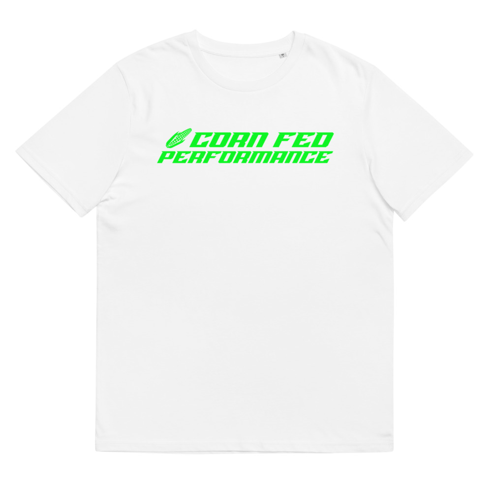 Men's short sleeve white Corn Fed Performance shirt