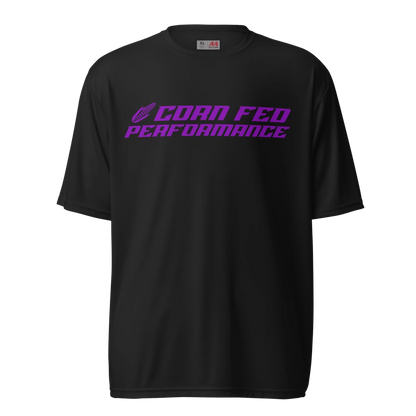 Black Corn Fed shirt with purple print