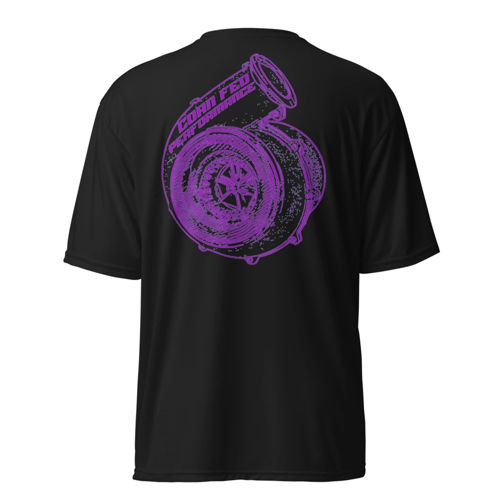 Black Corn Fed shirt with purple print