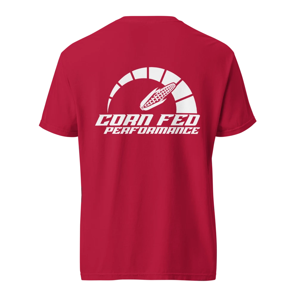 Red Tshirt with white Corn Fed logo