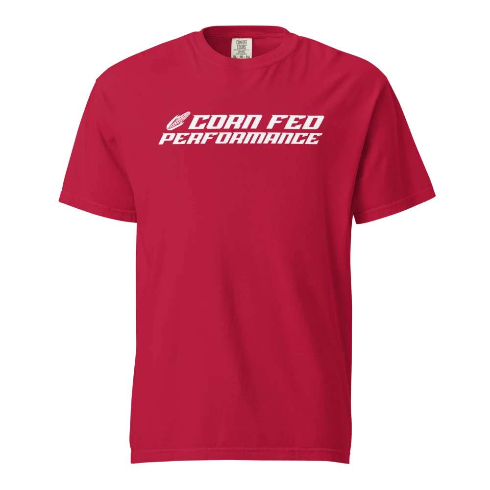 Red Tshirt with white Corn Fed logo